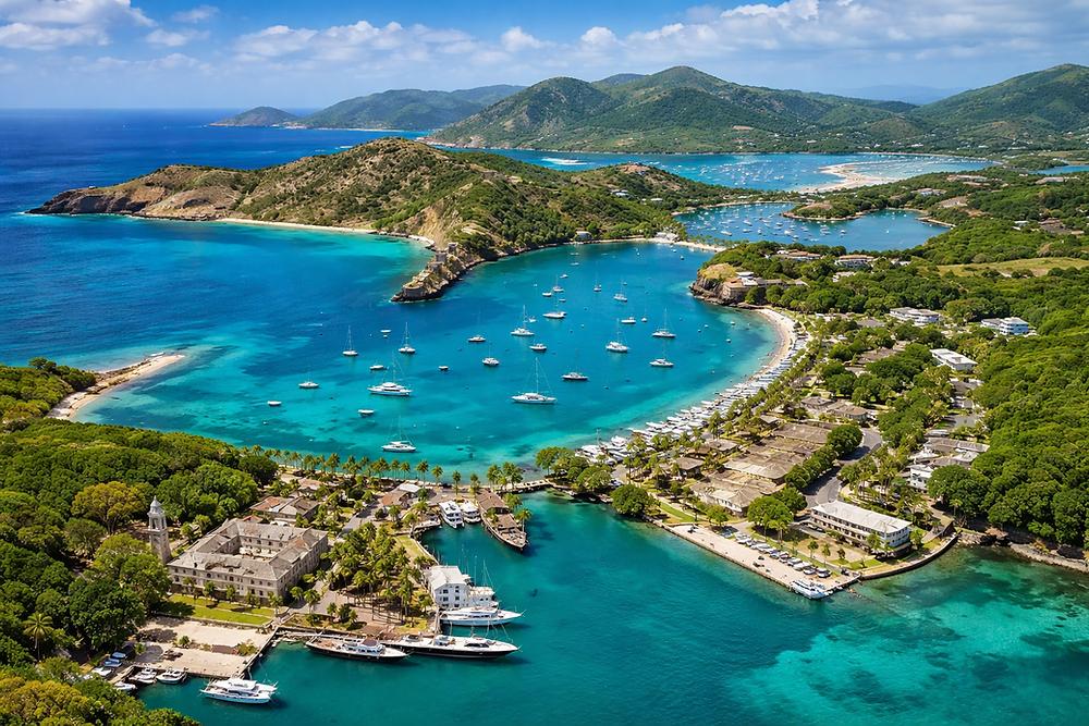 Illustrative aerial marina view accompanying the September 2026 U.S. marina market report